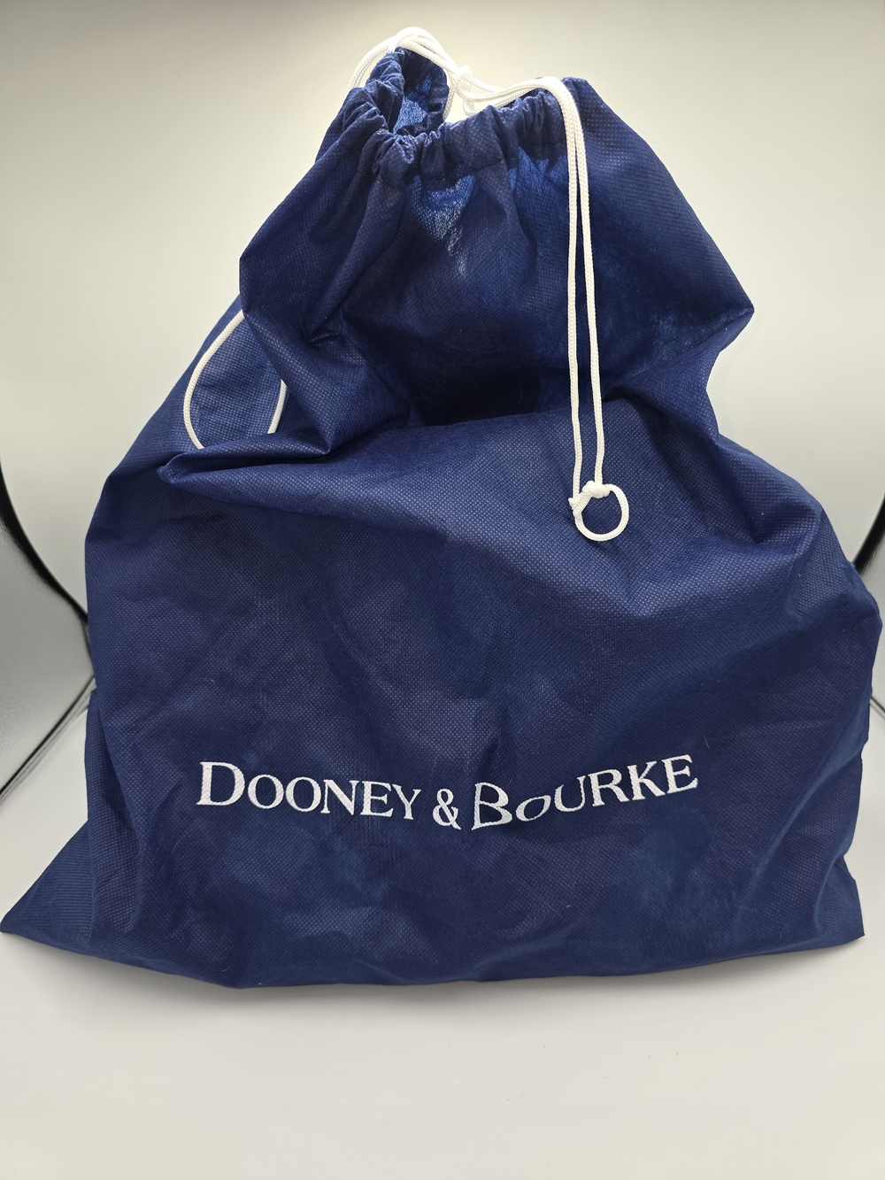 DOONEY & BOURKE Large Navy Blue Drawstring Dust Bag White Logo 18"X21"